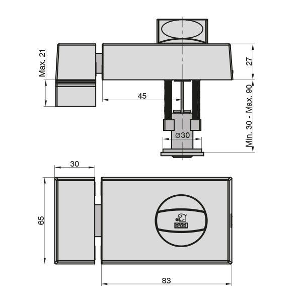 BASI KS 500 OPBOUW NACHTSLOT RECHTHOEKIG