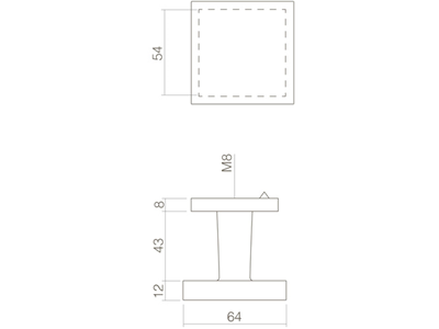 INTERSTEEL VIERKANT VOORDEURKNOP