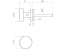 INTERSTEEL SCHIJFDEURKNOP MET WISSELSTIFT