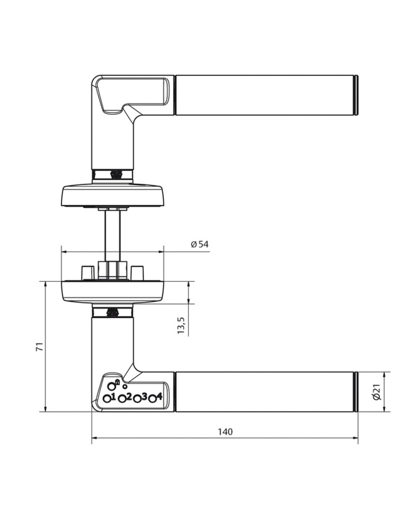 ASSA ABLOY 8812 8 DEURKRUK OP ROZET MET CODE