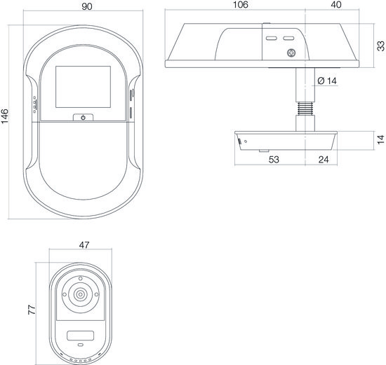 INTERSTEEL DIGITALE DEURSPION MET CAMERA EN WIFI DDV 4.0