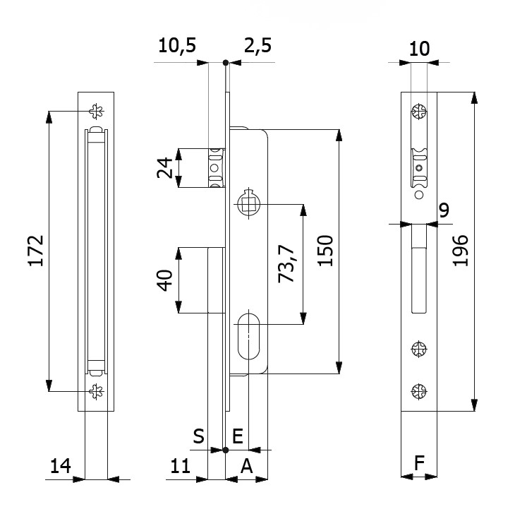 OMEC 350 SMALSLOT VOOR OVALE CILINDER