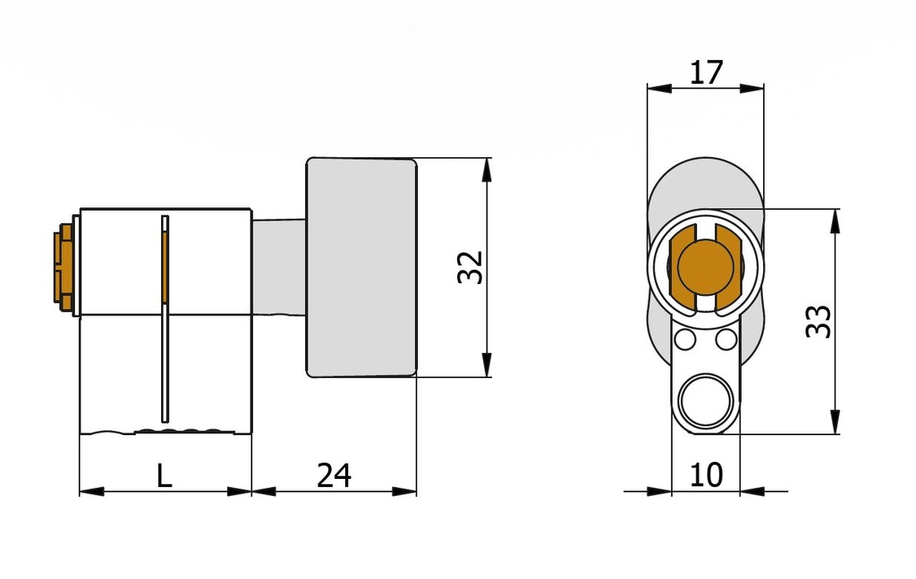 OMEC OTTOO MODULE VOOR CILINDER MET KNOP PER 5