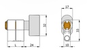 OMEC OTTOO MODULE VOOR CILINDER MET KNOP PER 5