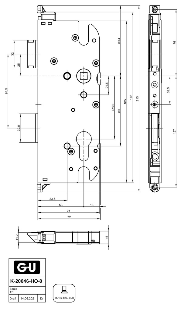 GU-SECURY XDZ HOOFDSLOTKAST AS 72MM LOS