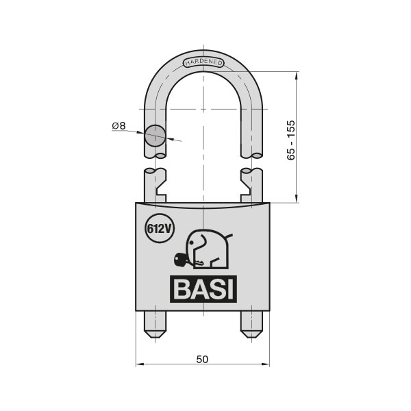 BASI 612V HANGSLOT MET UITNEEMBARE BEUGEL