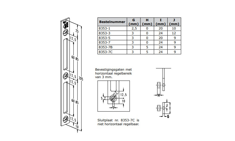 SOBINCO 8353 SLUITPLAAT VOOR REEKS 8400