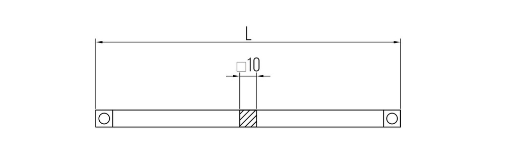 DENI 4110 VIERKANTSTANGEN ⧄10 - INOX