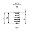 DENI 5845 VLOERPOT VOOR STANG MET STOFSLUITING