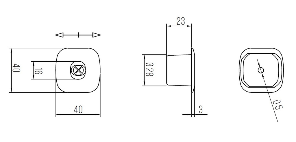 DENI 5846 VLOERPOT VOOR STANG VERSTELBAAR ± 2 mm