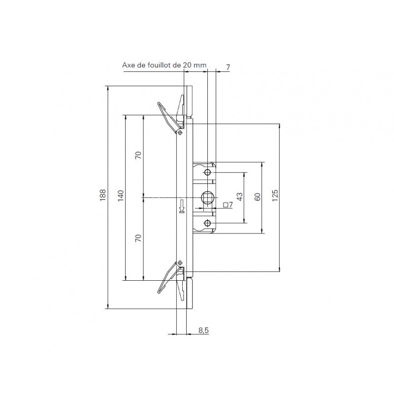 ROTO 387923 TANDWIELKAST SCHUIFRAAMSLOT