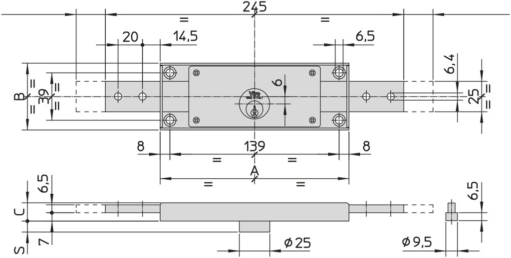 VIRO ROLLUIKSLOTEN 8230 SERIE MET 9 MM CILINDERUITSTEEK