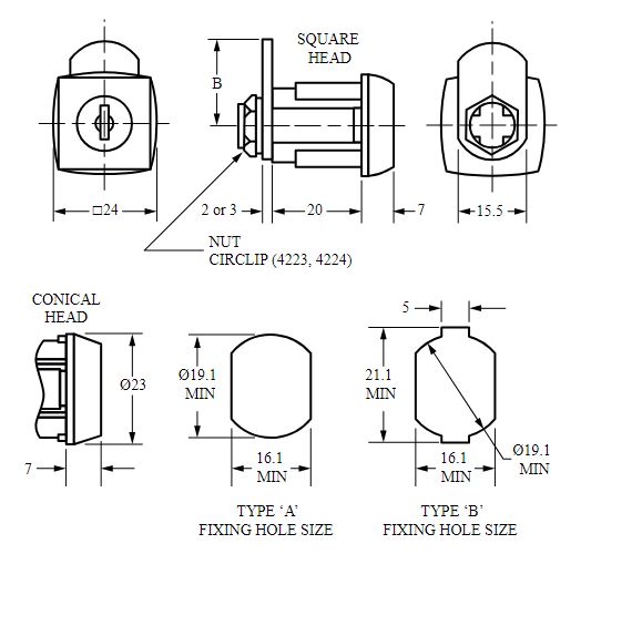 EURO-LOCKS SERIE 0802-180° AUTOMAATCILINDER MET MOER