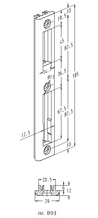 SOBINCO SLUITPLAAT 891/893 VOOR REEKS 8000