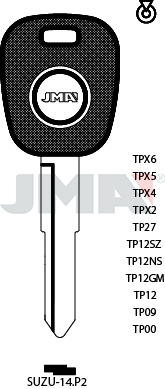 JMA BRUTE AUTOSLEUTEL PROFIEL TP00SUZU-14P2 ZONDER TRANSPONDER