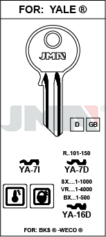 JMA BRUTE SLEUTEL PROFIEL YA-16D