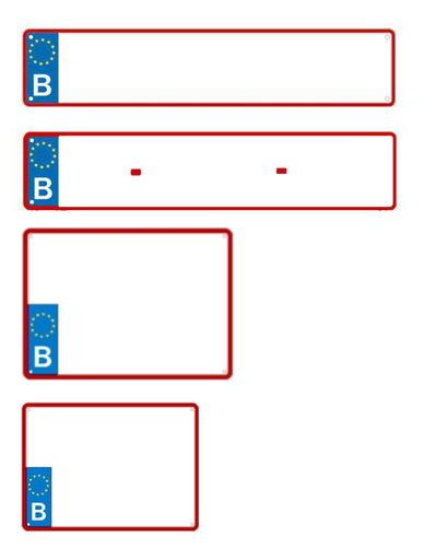 BLANK NUMBER PLATE STANDARD FOR PRESSING - OFFICIAL BELGIUM